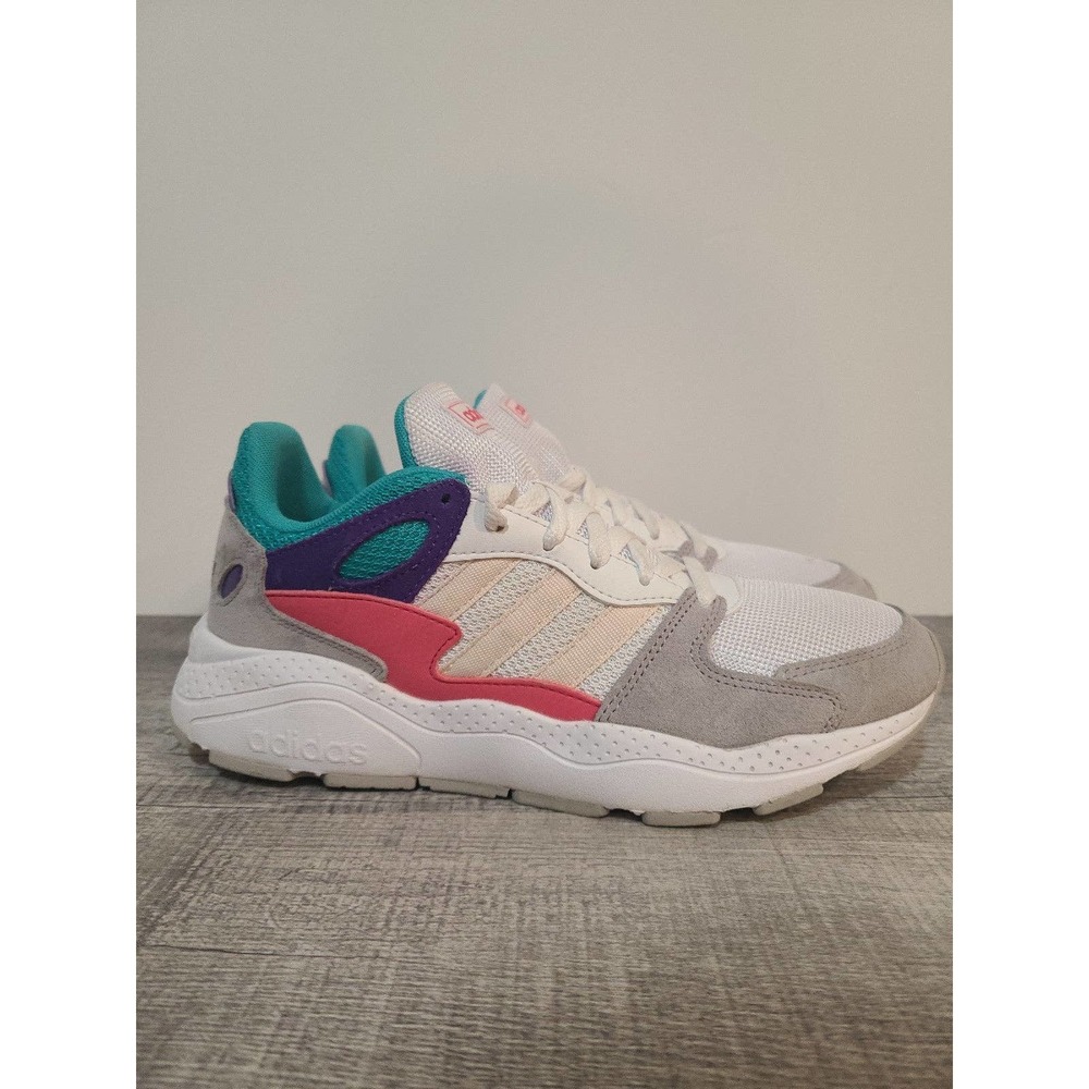 adidas Women's White Gray Teal Pink Purple Athletic Sneakers